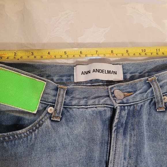 Fabulous Ann Andelman Asymmetrical Twisted Flared Jeans Blue EUC - Picture 7 of 10